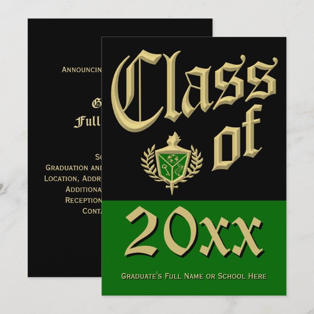 Ankündigung des Abschlusses "Grünes Wappen" (Vorne/Hinten)