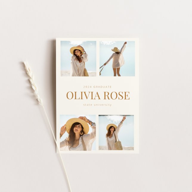 Ankündigung des Abschlusses mit vier Fotos (Von Creator hochgeladen)