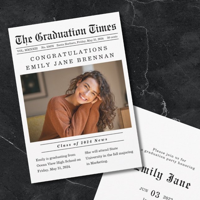 Ankündigung des Abschlusses Old Newspaper Einladun (Von Creator hochgeladen)