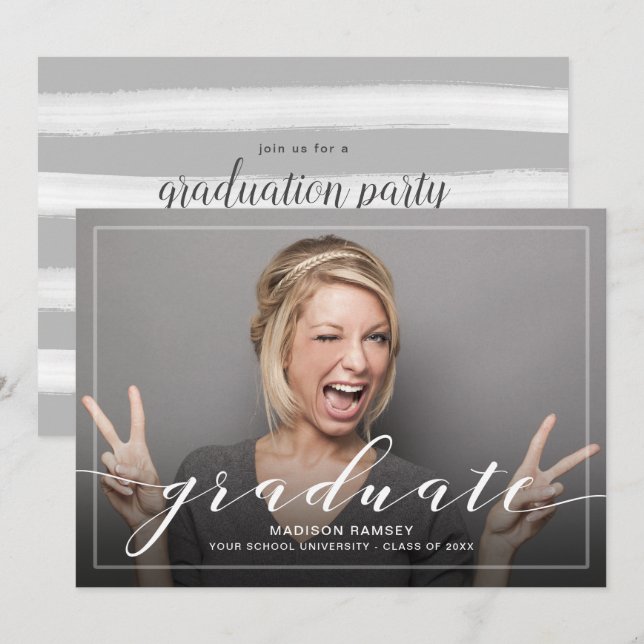 Ankündigung des Abschlusses und des Party von voll (Vorne/Hinten)