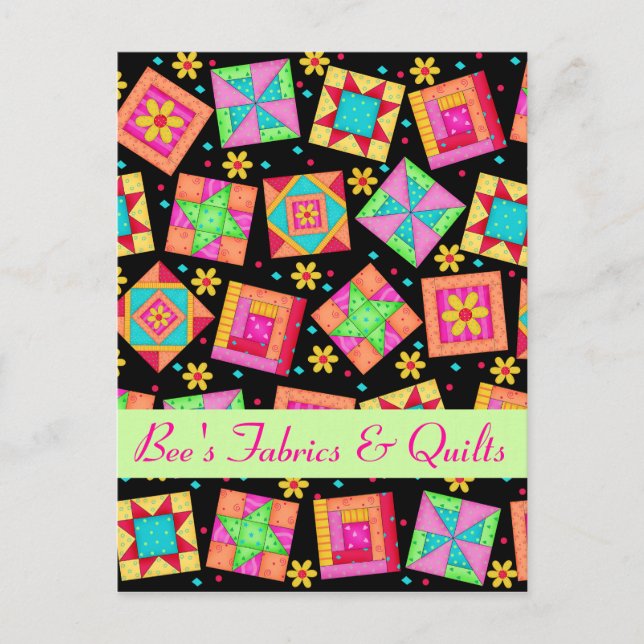 Ankündigung des Black Colorful Patchwork Quilt Sto (Vorderseite)