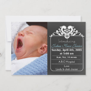 Ankündigung des blauen neuen Baby-Fotos