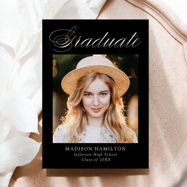 Ankündigung des eleganten Gold Foil Script Abschlu (Von Creator hochgeladen)