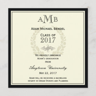 Ankündigung des eleganten Monogram-Abschlusses