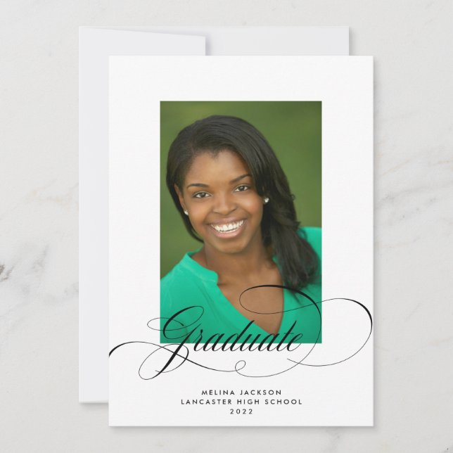 Ankündigung des extravaganten monochromen Graduate (Vorderseite)