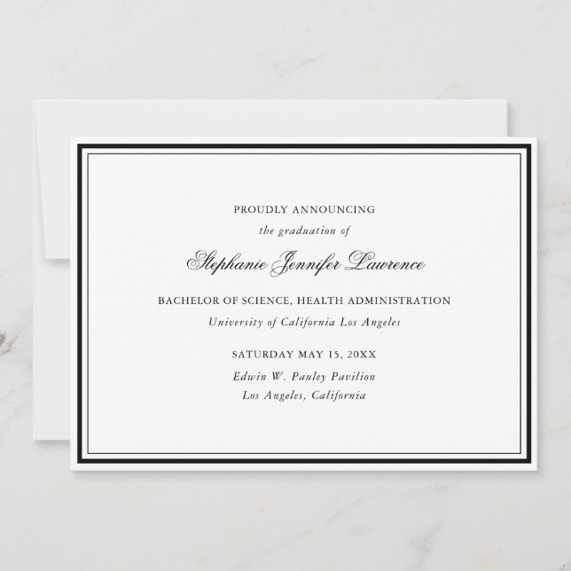 Ankündigung des förmlichen Abschlusses (Vorderseite)