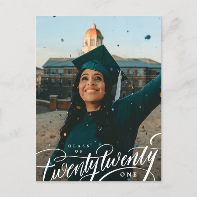 Ankündigung des Foto-Abschlusses der Klasse Postca Postkarte (Vorderseite)