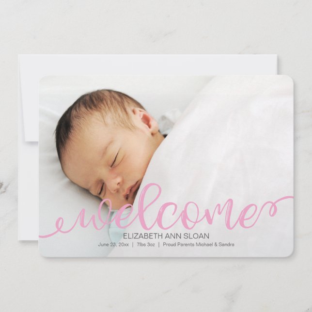 Ankündigung des Fotos für die Geburt von Kleinkind (Vorderseite)