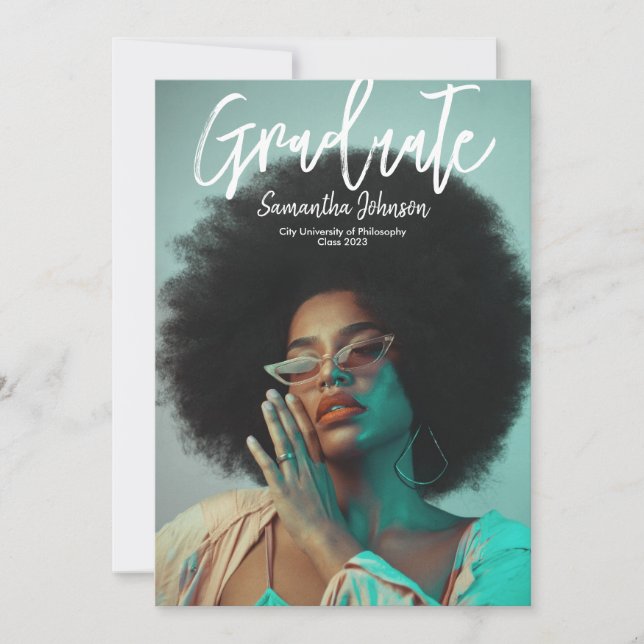 Ankündigung des Fotos für moderne Script-Abschluss (Vorderseite)