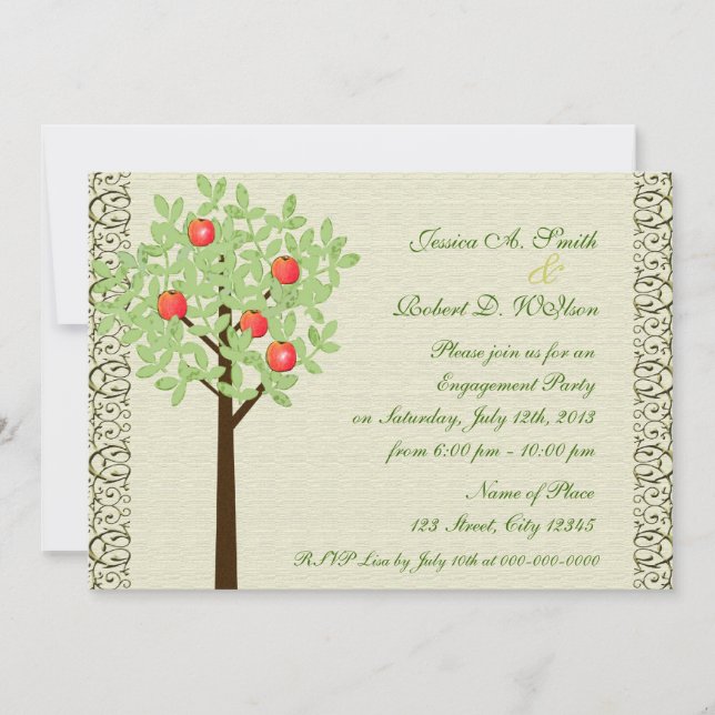 Ankündigung des Fotos zur Verlobung von Obstbäumen (Vorderseite)