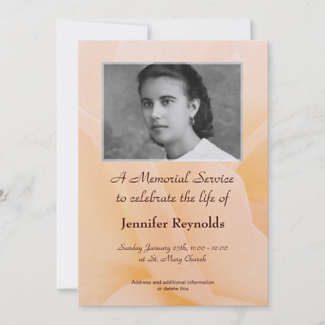 Ankündigung des Gedenkdienstes (Vorderseite)