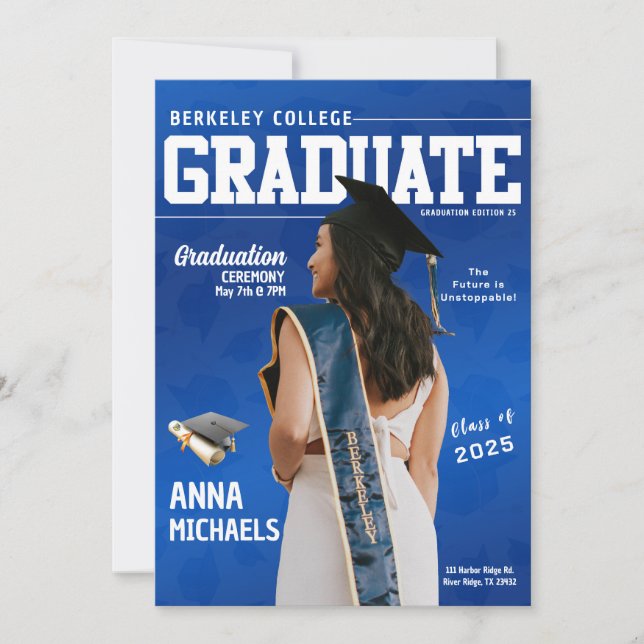 Ankündigung des Graduate Magazine Abschluss (Vorderseite)