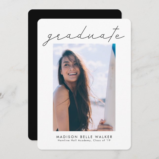 Ankündigung des Graduate Modern Abschluss Foto (Vorne/Hinten)