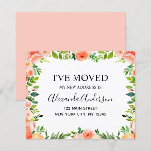 Ankündigung des Haushalts Peach Coral Floral Movin