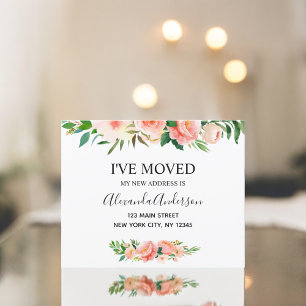 Ankündigung des Haushalts Peach Coral Floral Movin