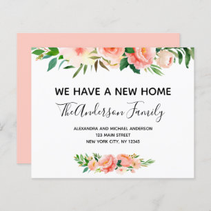 Ankündigung des Haushalts Peach Coral Floral Movin