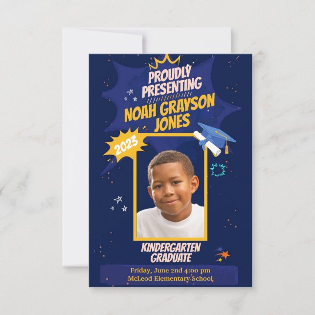 Ankündigung des Kindergarten Graduate Custom Foto (Vorderseite)