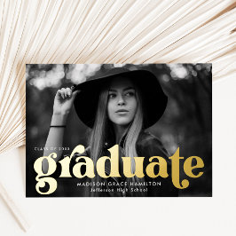 Ankündigung des kühlen Gold Typografy Foto Abschlu