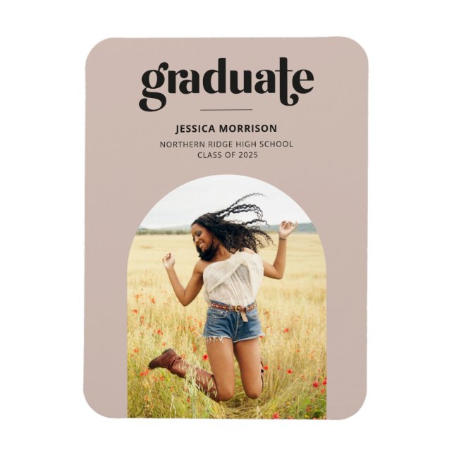 Ankündigung des kühlen Graduate Pink & Black Absch Magnet (Vertikal)