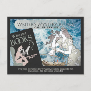 Ankündigung des Marketings der Schriftstellerin Po Postkarte