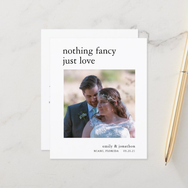 Ankündigung des Minimalistischen Fotos zur Haushal (Vorderseite/Rückseite Beispiel)