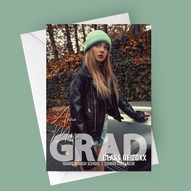 Ankündigung des "Modern Magazine Styling Abschluss (Modern Magazine Styled Graduation Announcement Card)