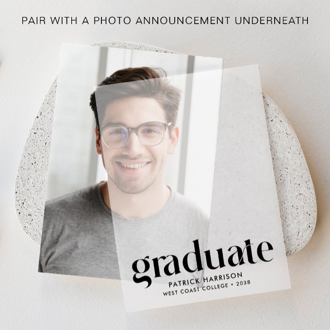 Ankündigung des modernen Abschlusses Vellum Overla (Elevate your graduation announcements with our timeless vellum overlays)