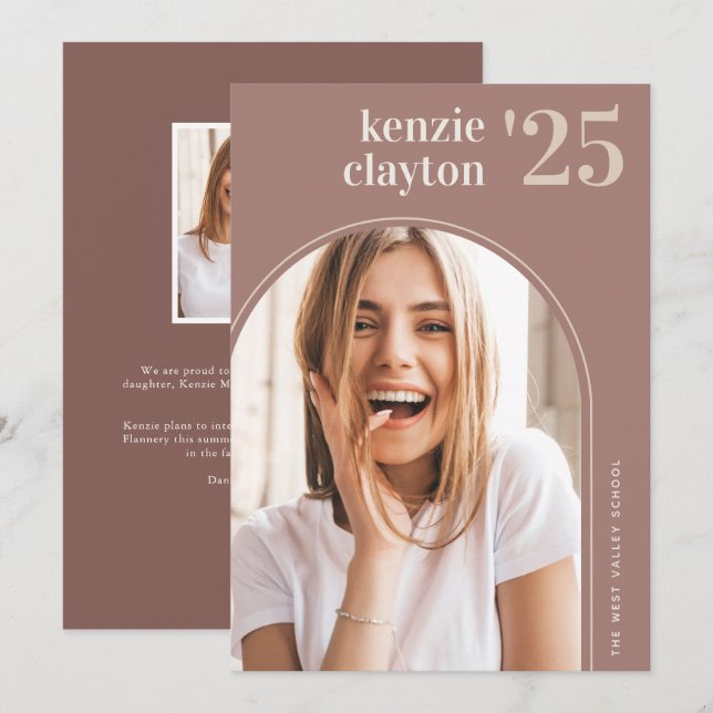 Ankündigung des modernen Arch Foto Abschluss (Vorne/Hinten)