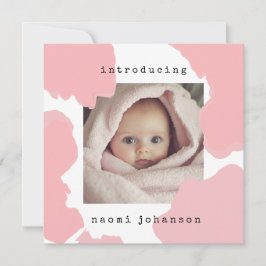Ankündigung des modernen Blush Pink Watercolor Bab