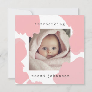 Ankündigung des modernen Blush Pink Watercolor Bab