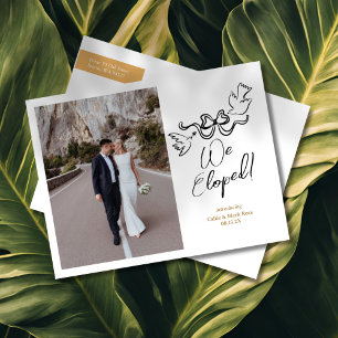 Ankündigung des modernen Doodle-Elopement-Fotos