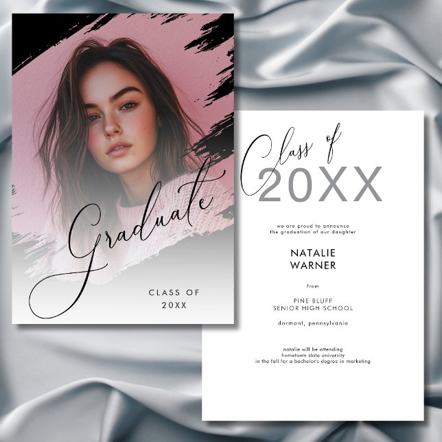 Ankündigung des modernen Fotos Black & White Grad (Modern Photo Black & White Grad Announcement)