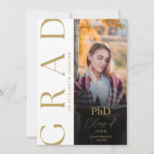 Ankündigung des modernen Gold Foto PhD-Abschlusses