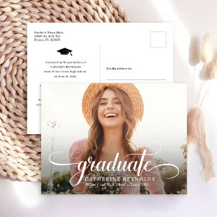 Ankündigung des modernen Graduate Foto Abschluss Postkarte