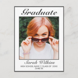 Ankündigung des modernen Minimalistischen Abschlus Postkarte