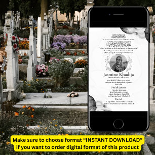 Ankündigung des muslimischen Todes Frau Janaza Geb