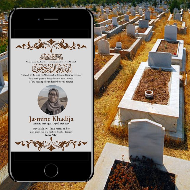 Ankündigung des muslimischen Todes Frau Janaza Geb (Von Creator hochgeladen)