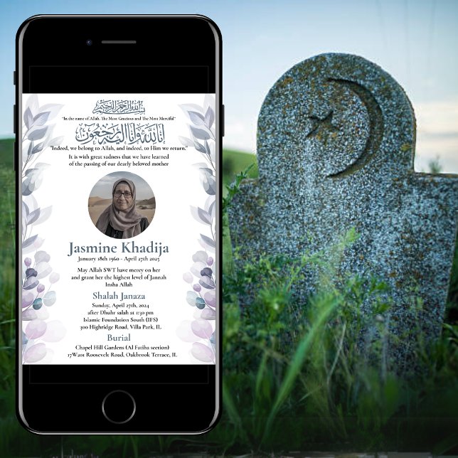 Ankündigung des muslimischen Todes Frau Janaza Geb (Von Creator hochgeladen)