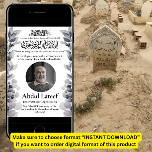 Ankündigung des muslimischen Todes Male Janaza Geb