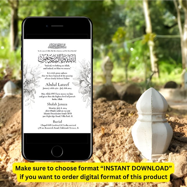 Ankündigung des muslimischen Todes Male Janaza Geb (Von Creator hochgeladen)