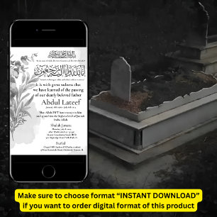 Ankündigung des muslimischen Todes Male Janaza Geb