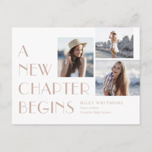 Ankündigung des neuen Kapitels Abschluss Postkarte