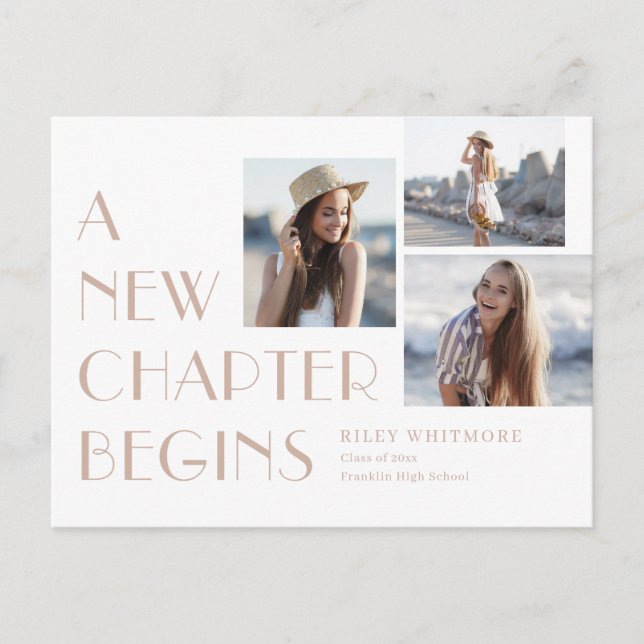 Ankündigung des neuen Kapitels Abschluss Postkarte (Vorderseite)