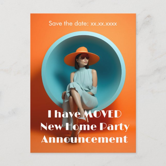Ankündigung des neuen Zuhause Address Party Postkarte (Vorderseite)