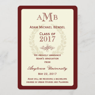 Ankündigung des Red Elegant Monogram Abschlusses