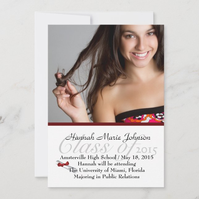Ankündigung des Red Ribbon Graduate Foto (Vorderseite)