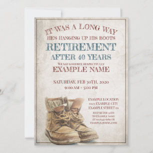 Ankündigung des Ruhestands mit alten Stiefeln