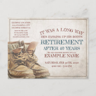Ankündigung des Ruhestands mit alten Stiefeln