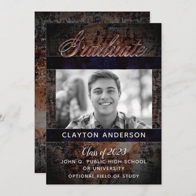 Ankündigung des rustikalen Graduate Foto | PARTY (Vorne/Hinten)