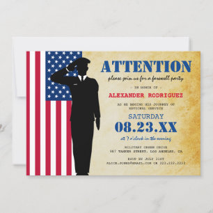 Ankündigung des rustikalen Soldaten über das Party